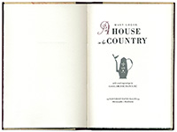 <em>A House in the Country</em> Title page